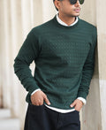 Olive Green Structured Regular Fit Full Sleeves T-Shirt 100% Cotton