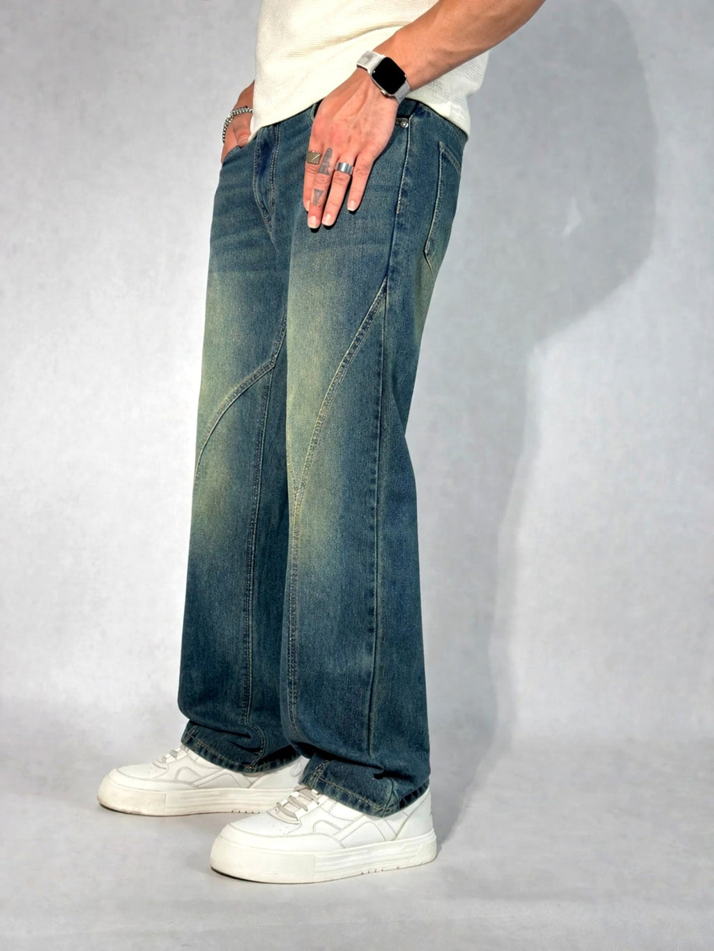 Subtle Fade Blue Straight Fit Jeans