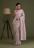 Beige Zariwork Georgette Designer Saree