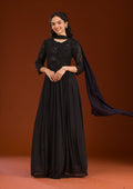 Black Cutdana Georgette Readymade Salwar Suit