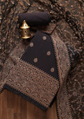 Black Threadwork Georgette Unstitched Salwar Suit