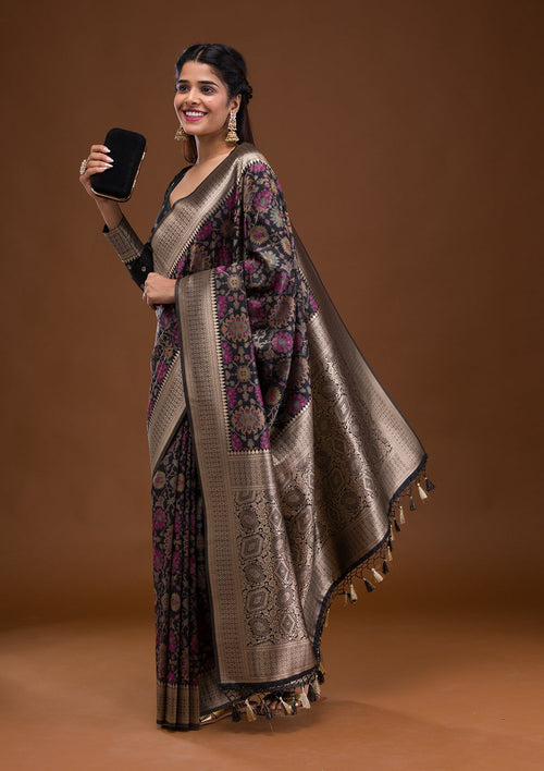 Black Zariwork Banarasi Silk Saree