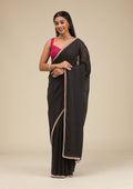 Black Zariwork Art Silk Saree