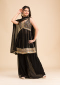 Black Zariwork Georgette Readymade Salwar Suit