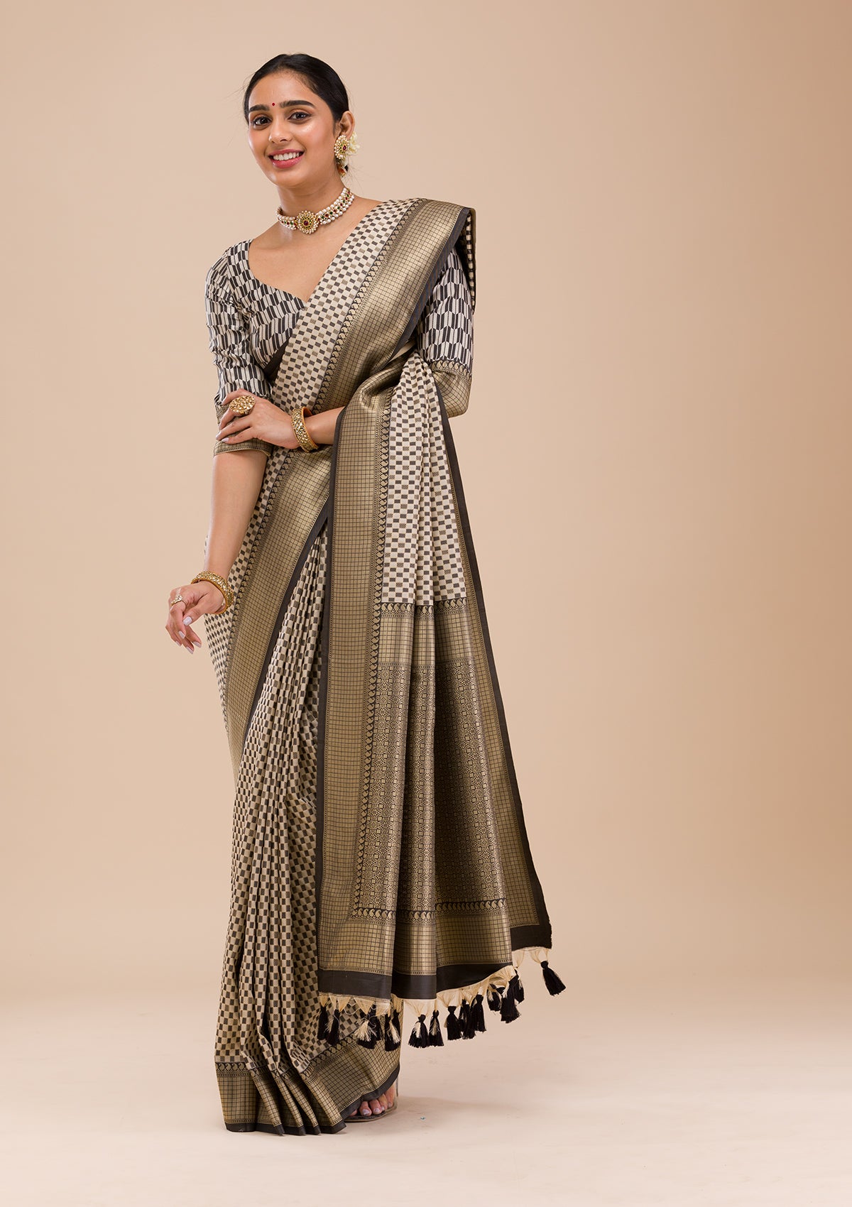 Black Zariwork Silk Saree