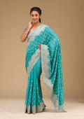 Blue Zariwork Silk Saree