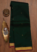 Bottle Green Zariwork Pure Silk Saree