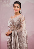 Grey Cutdana Organza Saree