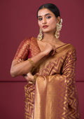 Copper Zariwork Soft Silk Saree