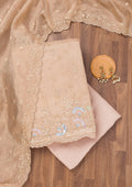 Cream Sequins Tissue Unstitched Salwar Suit