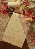 Cream Threadwork Georgette Unstitched Salwar Suit