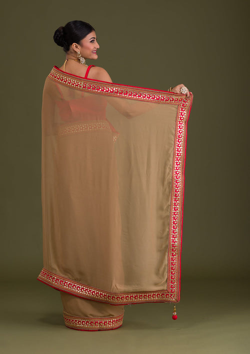 Gold Gotapatti Georgette Saree