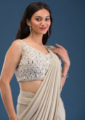 Gold Mirrorwork Georgette Saree