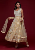 Gold Zariwork Banarasi Designer Anarkali Suit