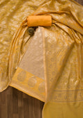 Gold Zariwork Banarasi Unstitched Salwar Suit