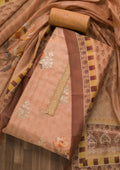 Gold Zariwork Chanderi Unstitched Salwar Suit
