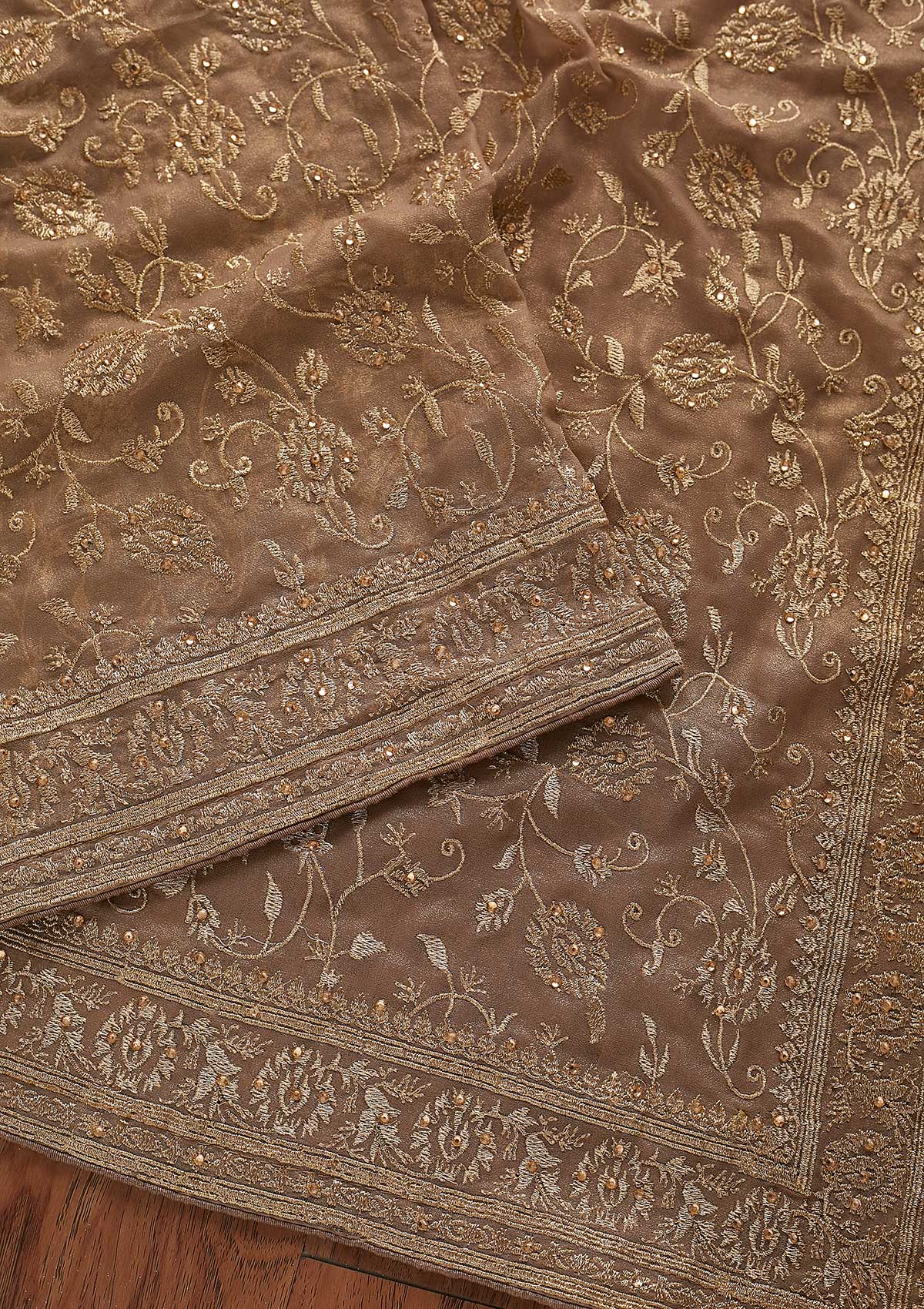 Gold Zariwork Shimmer Designer Saree