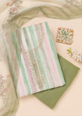 Green Printed Tissue Unstitched Salwar Suit