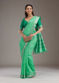 Green Zariwork Tissue Saree