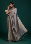 Grey Zariwork Banarasi Saree