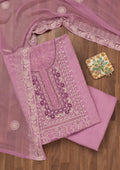 Lavender Chikankari Georgette Unstitched Salwar Suit
