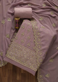 Lavender Gotapatti Georgette Unstitched Salwar Suit