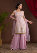 Lavender Sequins Georgette Designer Salwar Suit