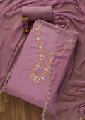 Lavender Sequins Organza Unstitched Salwar Suit