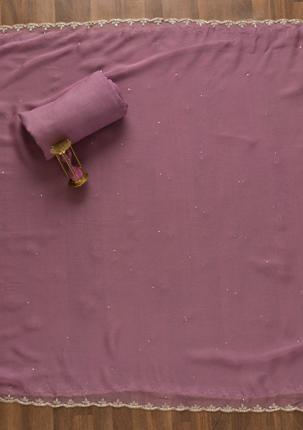 Lavender Sequins Organza Unstitched Salwar Suit