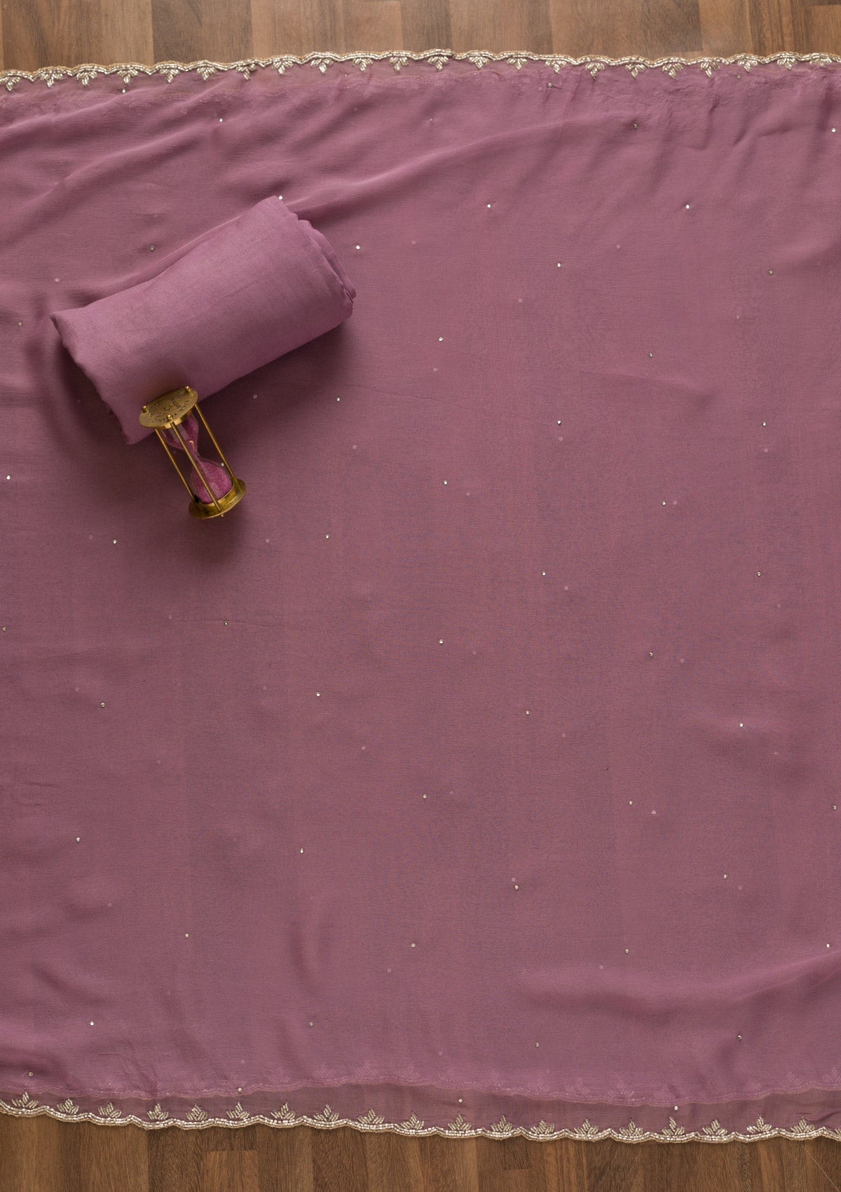 Lavender Sequins Organza Unstitched Salwar Suit