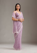Lavender Sequins Tissue Saree