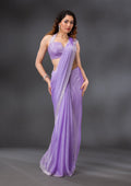 Lavender Stonework Chiffon Saree