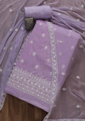 Lavender Stonework Poly Chanderi Unstitched Salwar Suit