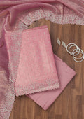 Lavender Stonework Organza Unstitched Salwar Suit