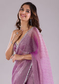 Lavender Cutdana Tissue Saree
