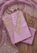 Lavender Stonework Tissue Unstitched Salwar Suit