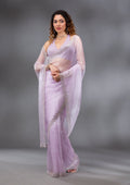 Lavender Stonework Tissue Saree