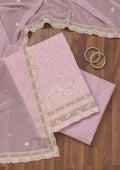 Pink Sequins Georgette Unstitched Salwar Suit