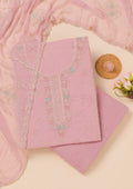 Lavender Zariwork Georgette Unstitched Salwar Suit