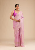 Lavender Zariwork Georgette Saree