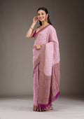 Lavender Zariwork Georgette Saree