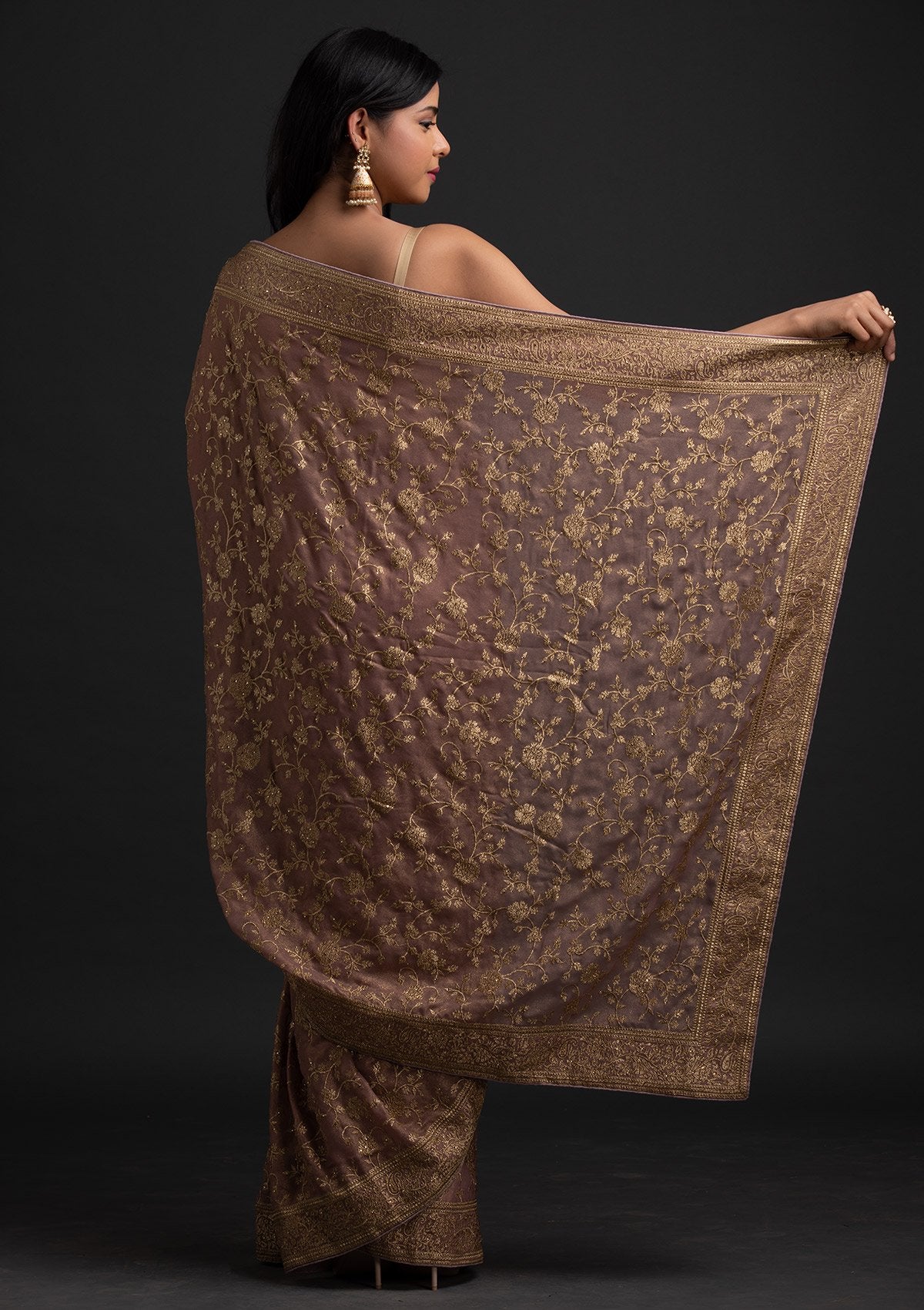 Lavender Zariwork Shimmer Designer Saree