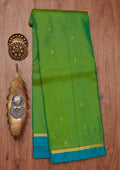 Leaf Green Zariwork Pure Silk Unstitched Saree