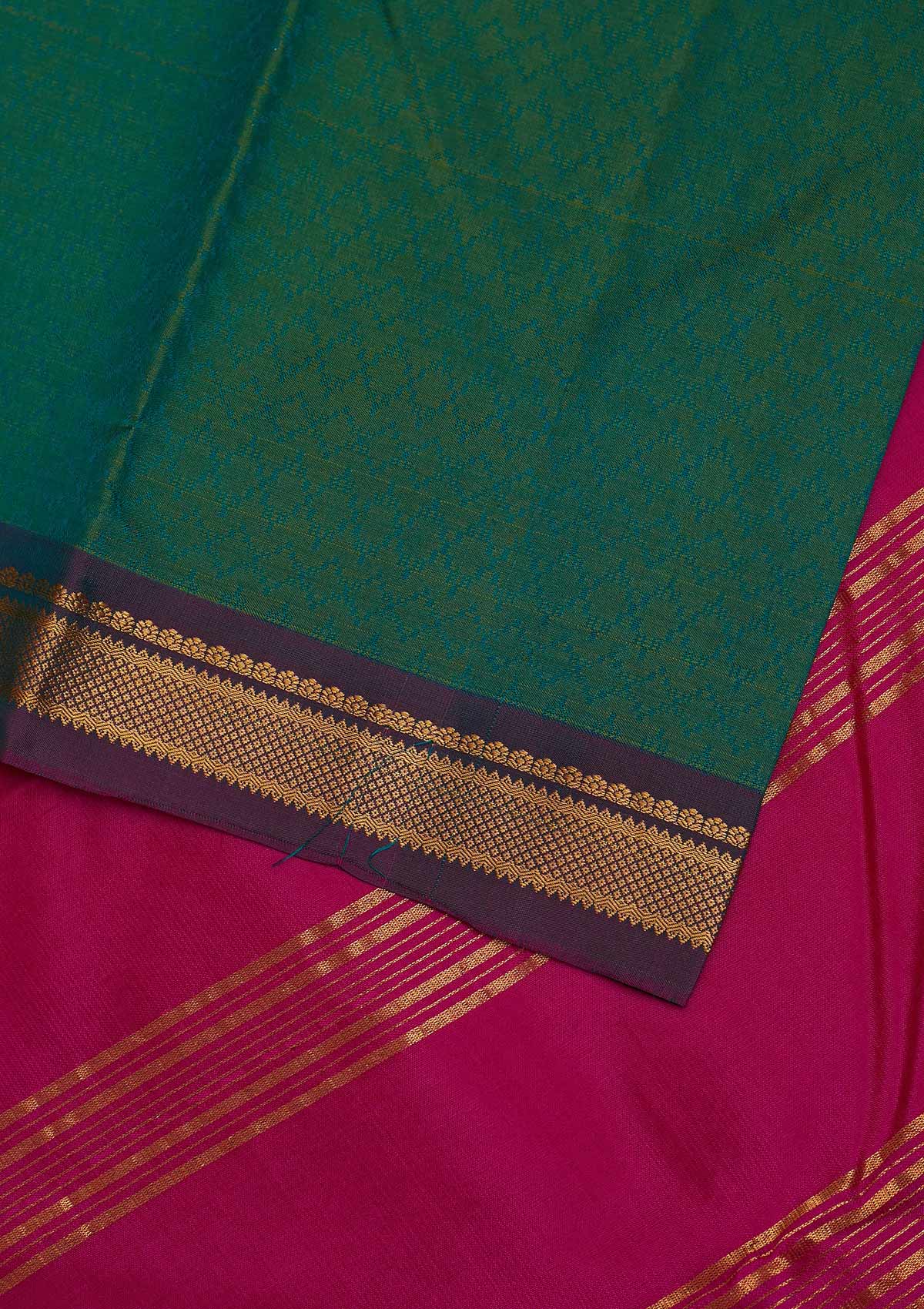 Leaf Green Zariwork Pure Silk Saree