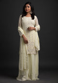 Lemon Yellow Chikankari Georgette Designer Salwar-Suit