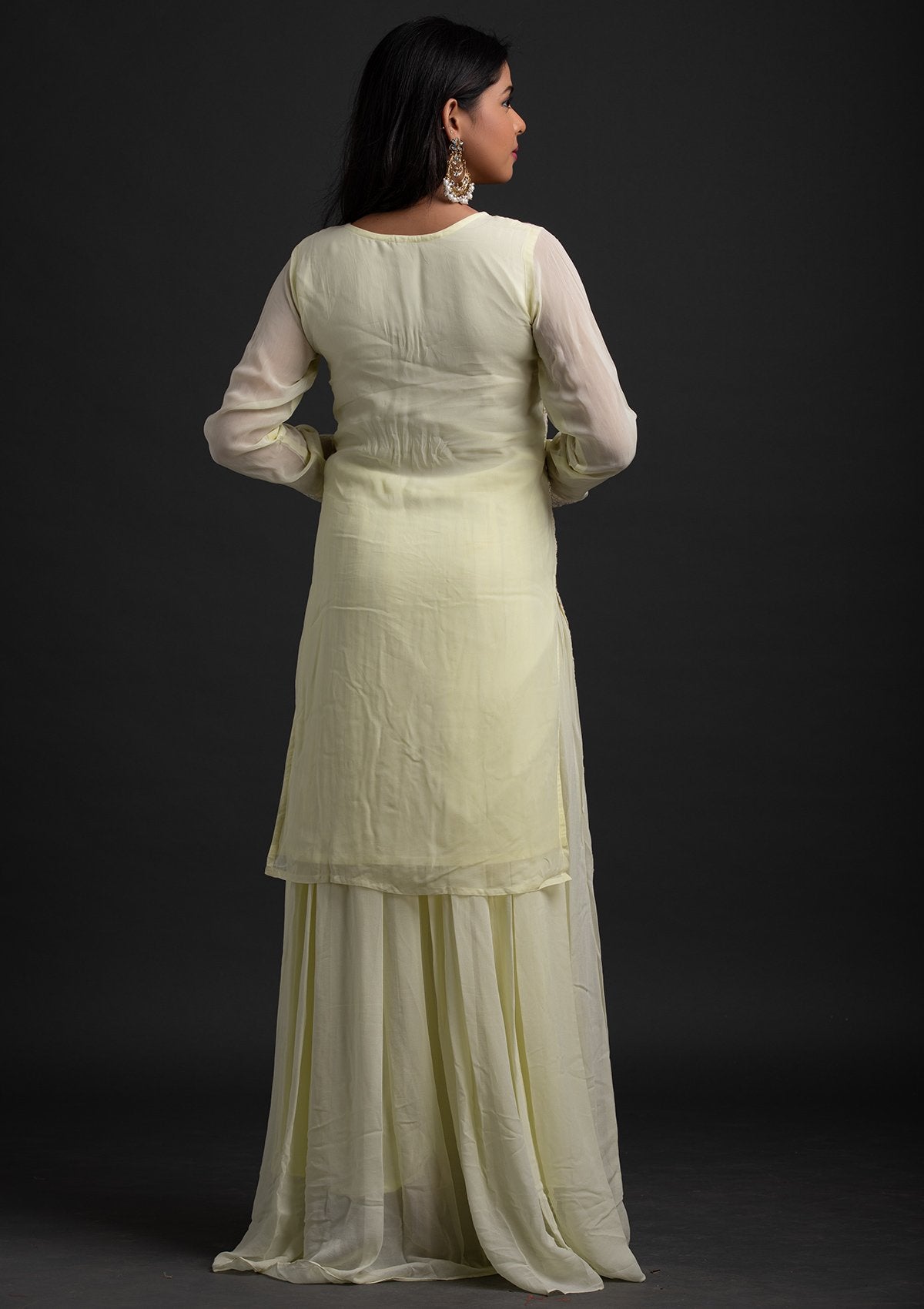 Lemon Yellow Chikankari Georgette Designer Salwar-Suit