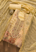 Lemon Yellow Sequins Georgette Unstitched Salwar Suit