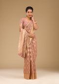 Light Brown Zariwork Art Silk Saree