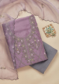 Lavender Cutdana Georgette Unstitched Salwar Suit