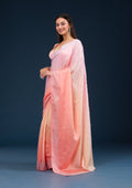 Light Orange Stonework Satin Saree